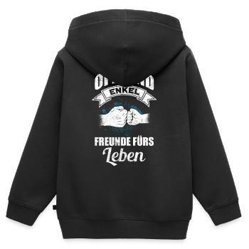 Opa und Enkel Geschenk lustig Opa Spruch Geschenk - Kinder Premium Organic Zip Hoodie - Schwarz - Hinten - AI Model Kid Male (0cm)