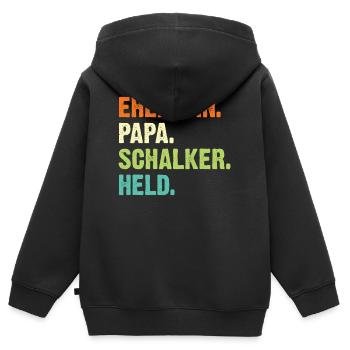 Gelsenkirchen Schalke Papa Vater Vatertag Geschenk - Kinder Premium Organic Zip Hoodie - Schwarz - Hinten - AI Model Kid Male (0cm)