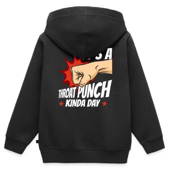 Es ist ein Kehle-Punch-Kinda-Tag - Kinder Premium Organic Zip Hoodie - Schwarz - Hinten - AI Model Kid Male (0cm)