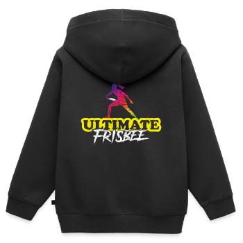 Frisbee Ultimate Frisbee Frisbeespieler - Kinder Premium Organic Zip Hoodie - Schwarz - Hinten - AI Model Kid Male (0cm)