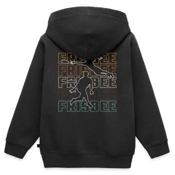 Frisbee Ultimate Frisbee Frisbeespieler - Kinder Premium Organic Zip Hoodie - Schwarz - Hinten - AI Model Kid Male (0cm)