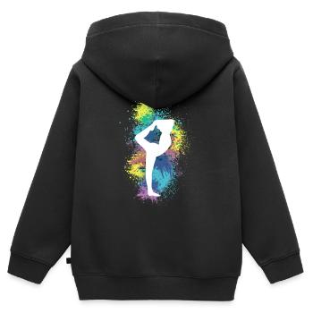 Gymnastik Sport Turnen Bodenturnen Turner - Kinder Premium Organic Zip Hoodie - Schwarz - Hinten - AI Model Kid Male (0cm)