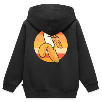 Fruchtige Bananen Bananenente - Kinder Premium Organic Zip Hoodie - Schwarz - Hinten - AI Model Kid Male (0cm)