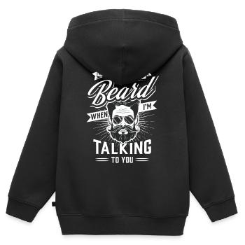 Beard - Kids Premium Organic Zip-up Hoodie - black - Back - AI Model Kid Male (0cm)