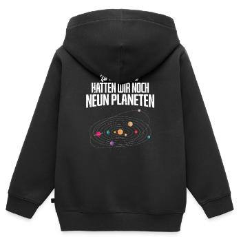 Astronomie - Kinder Premium Organic Zip Hoodie - Schwarz - Hinten - AI Model Kid Male (0cm)