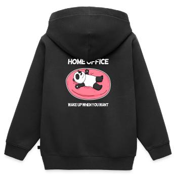 Home Office - Kinder Premium Organic Zip Hoodie - Schwarz - Hinten - AI Model Kid Male (0cm)