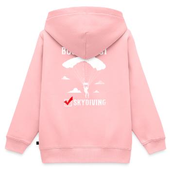 Bucket List Skydiving Vintage - Sweat Premium à capuche zippé enfant bio - rose - Dos - AI Model Kid Female (0cm)