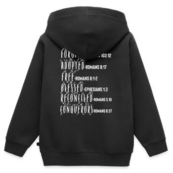 Heiliger Geist Bibelvers - Kinder Premium Organic Zip Hoodie - Schwarz - Hinten - AI Model Kid Male (0cm)