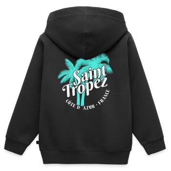 Saint Tropez Côte D Azur France Beach - Kinder Premium Organic Zip Hoodie - Schwarz - Hinten - AI Model Kid Male (0cm)
