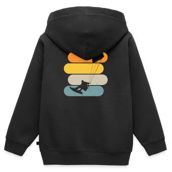 Kitesurf Kitesurf Kiteboarder - Sweat Premium à capuche zippé enfant bio - noir - Dos - AI Model Kid Male (0cm)