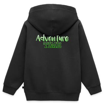 Aventure - Sweat Premium à capuche zippé enfant bio - noir - Dos - AI Model Kid Male (0cm)
