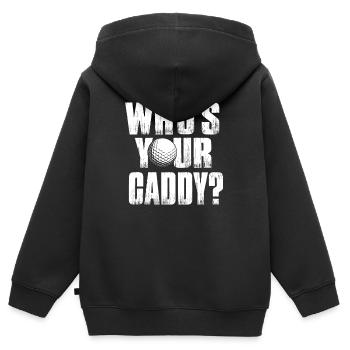 Golfeur Golf golf golf golf - Sweat Premium à capuche zippé enfant bio - noir - Dos - AI Model Kid Male (0cm)