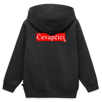 Cevapcici - Balkan Grill & Specialty - Cevape - Kids Premium Organic Zip-up Hoodie - black - Back - AI Model Kid Male (0cm)