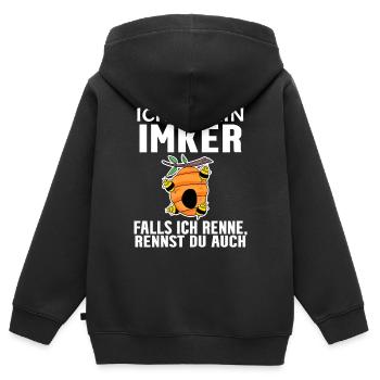 Bienen Imker Biene - Kinder Premium Organic Zip Hoodie - Schwarz - Hinten - AI Model Kid Male (0cm)