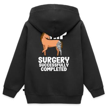 Récupération amusante Nouvelle chirurgie de la hanche - Sweat Premium à capuche zippé enfant bio - noir - Dos - AI Model Kid Male (0cm)