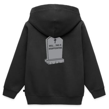 Grave Gallows Humour, Eh bien... C’est - Sweat Premium à capuche zippé enfant bio - noir - Dos - AI Model Kid Male (0cm)