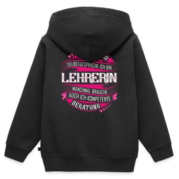 Lehrerin - Kinder Premium Organic Zip Hoodie - Schwarz - Hinten - AI Model Kid Male (0cm)