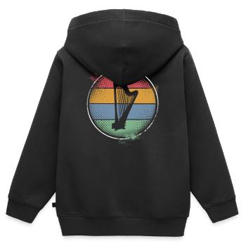 Harpe - Sweat Premium à capuche zippé enfant bio - noir - Dos - AI Model Kid Male (0cm)