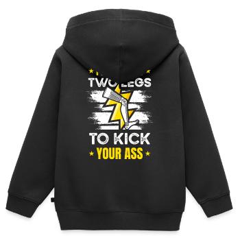 Amputierte Komisch - Kinder Premium Organic Zip Hoodie - Schwarz - Hinten - AI Model Kid Male (0cm)