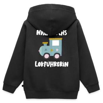 Nachwuchs Lokführer Lokführerin Eisenbahnerin Zug - Kinder Premium Organic Zip Hoodie - Schwarz - Hinten - AI Model Kid Male (0cm)