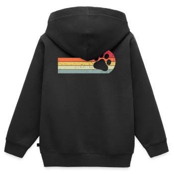 Patte de chien - Sweat Premium à capuche zippé enfant bio - noir - Dos - AI Model Kid Male (0cm)