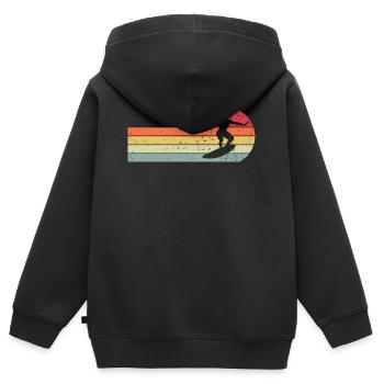 Surfer Surfen - Kinder Premium Organic Zip Hoodie - Schwarz - Hinten - AI Model Kid Male (0cm)