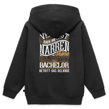 Bachelor - Kinder Premium Organic Zip Hoodie - Schwarz - Hinten - AI Model Kid Male (0cm)