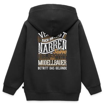 Modellbauer - Kinder Premium Organic Zip Hoodie - Schwarz - Hinten - AI Model Kid Male (0cm)