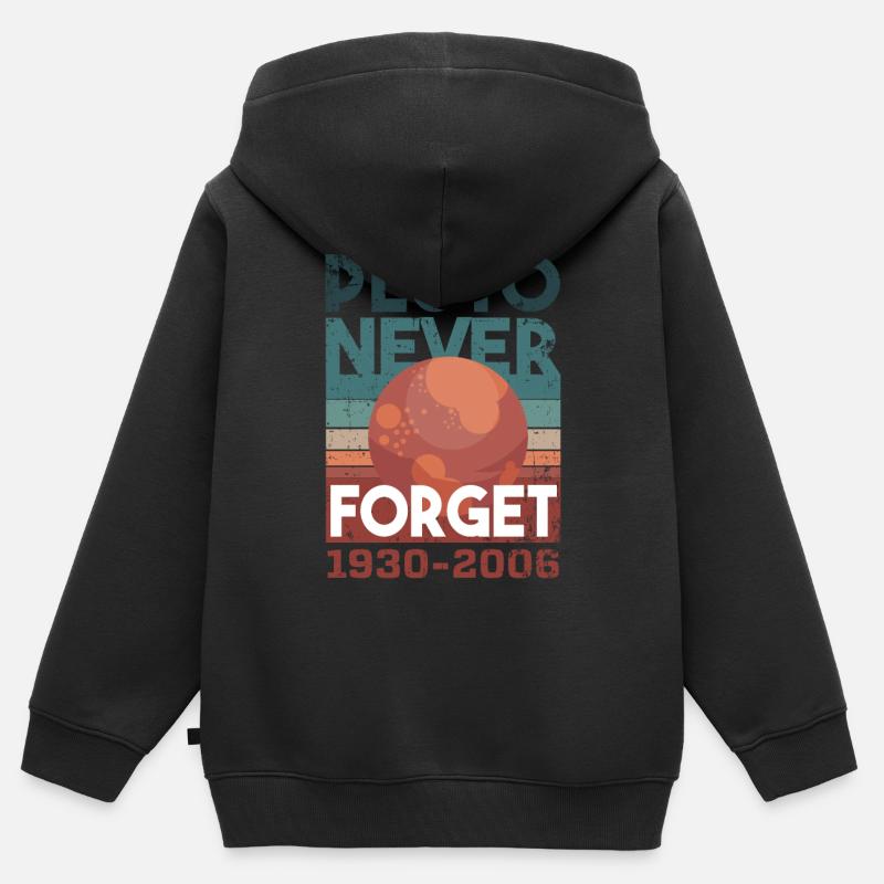 Astronomie Pluto Never Forget - Kinder Premium Organic Zip Hoodie - Schwarz