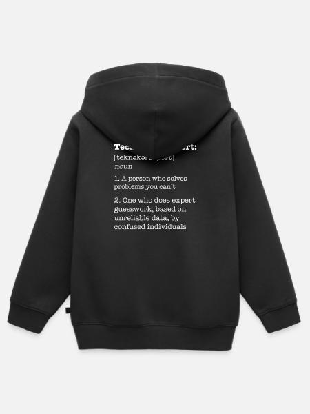 Support technique / Drôle de définition IT - Sweat Premium à capuche zippé enfant bio - noir