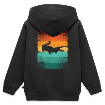 Alligator - Sweat Premium à capuche zippé enfant bio - noir - Dos - AI Model Kid Male (0cm)