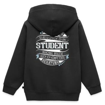Student - Kinder Premium Organic Zip Hoodie - Schwarz - Hinten - AI Model Kid Male (0cm)