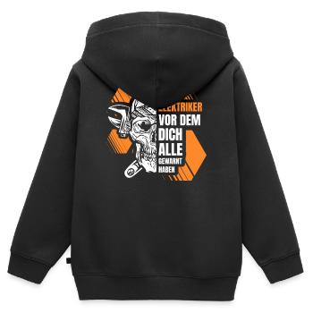 Elektrik Ich Bin Der Verrückte Elektriker - Kinder Premium Organic Zip Hoodie - Schwarz - Hinten - AI Model Kid Male (0cm)