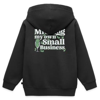 Pdg d’entrepreneur s’occupant de ma propre petite entreprise - Sweat Premium à capuche zippé enfant bio - noir - Dos - AI Model Kid Male (0cm)