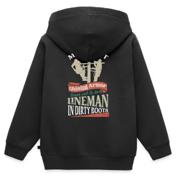 Elektrischer Lineman - Kinder Premium Organic Zip Hoodie - Schwarz - Hinten - AI Model Kid Male (0cm)