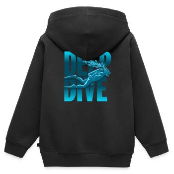 Plongée sous-marine Plongée sous-marine Plongée sous-marine - Sweat Premium à capuche zippé enfant bio - noir - Dos - AI Model Kid Male (0cm)