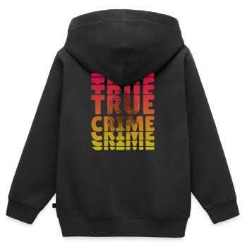True Crime Fingerprint / Crime Junkie / - Kids Premium Organic Zip-up Hoodie - black - Back - AI Model Kid Male (0cm)