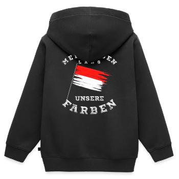 ROT Weiße Flagge - Kinder Premium Organic Zip Hoodie - Schwarz - Hinten - AI Model Kid Male (0cm)