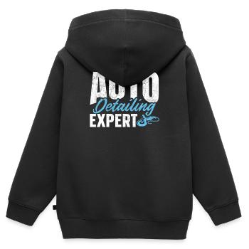 Auto Detailing Detailing Auto Detailing Expert - Sweat Premium à capuche zippé enfant bio - noir - Dos - AI Model Kid Male (0cm)