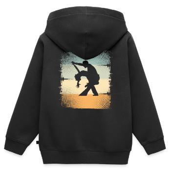 Tanzpaar - Kinder Premium Organic Zip Hoodie - Schwarz - Hinten - AI Model Kid Male (0cm)