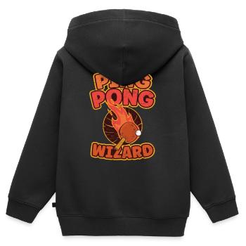 Tischtennis Ping Pong Ping Pong Wizard - Kinder Premium Organic Zip Hoodie - Schwarz - Hinten - AI Model Kid Male (0cm)