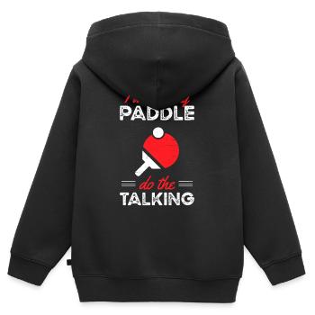 Tischtennis Tischtennis - Kinder Premium Organic Zip Hoodie - Schwarz - Hinten - AI Model Kid Male (0cm)