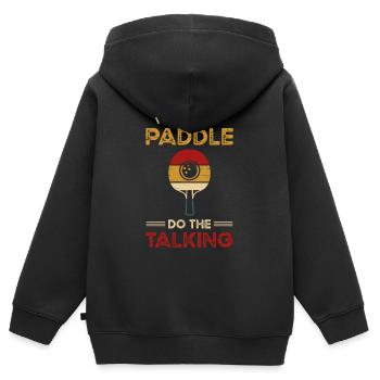 Tischtennis Tischtennis - Kinder Premium Organic Zip Hoodie - Schwarz - Hinten - AI Model Kid Male (0cm)