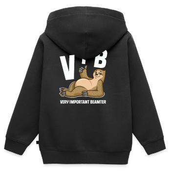 Beamter - Kinder Premium Organic Zip Hoodie - Schwarz - Hinten - AI Model Kid Male (0cm)