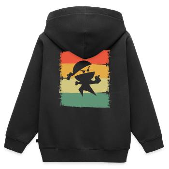 Ninja - Sweat Premium à capuche zippé enfant bio - noir - Dos - AI Model Kid Male (0cm)