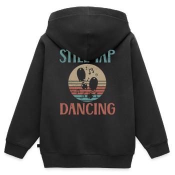 Tap Dancing Still Tap Dancing - Sweat Premium à capuche zippé enfant bio - noir - Dos - AI Model Kid Male (0cm)