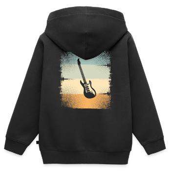 E-Gitarre - Kinder Premium Organic Zip Hoodie - Schwarz - Hinten - AI Model Kid Male (0cm)