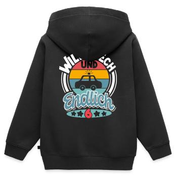 6 Jahre Kinder Polizeiauto - Kinder Premium Organic Zip Hoodie - Schwarz - Hinten - AI Model Kid Male (0cm)