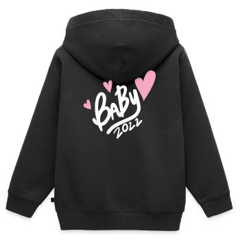 Baby 2022 - Neugeborenes 2022 - Kinder Premium Organic Zip Hoodie - Schwarz - Hinten - AI Model Kid Male (0cm)