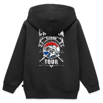 Kroatien Angel Tour Fishing Tour Angeln Angler - Kinder Premium Organic Zip Hoodie - Schwarz - Hinten - AI Model Kid Male (0cm)